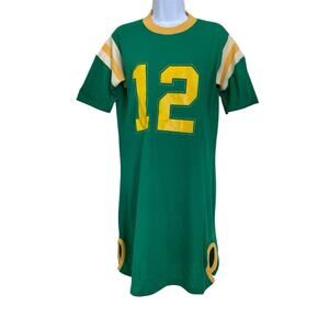 Vintage 70s 80s Ringer Football Jersey #12 Athletic Sports T Shirt Nightgown S